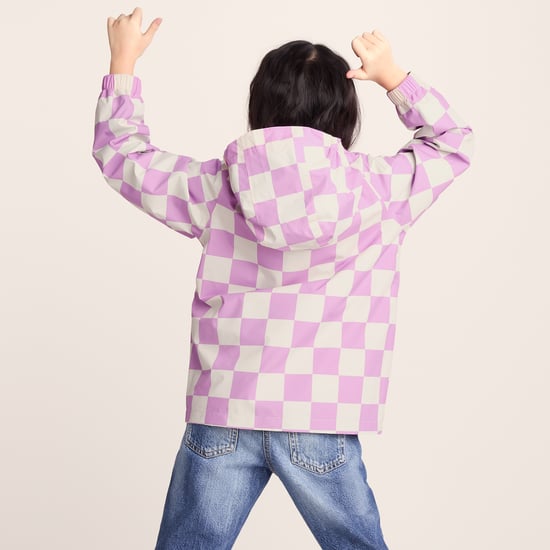 Cohampshire Kids Shaun the Sheep Waterproof Jacket - Lilac Haze/White Checkerboard - Image 6