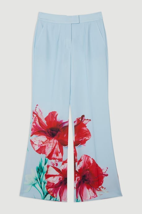 Tailored Crepe Placed Floral Wide Leg Trouser - Image 4