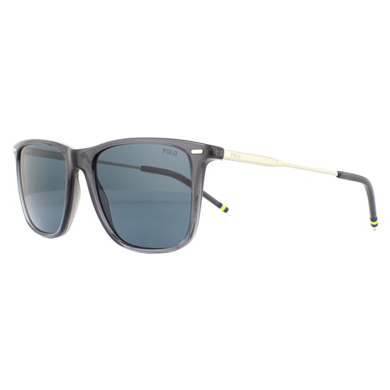 Polo Ralph Lauren Rechthoek Heren Transparant Shiny Grey Zonnebril - Image 2