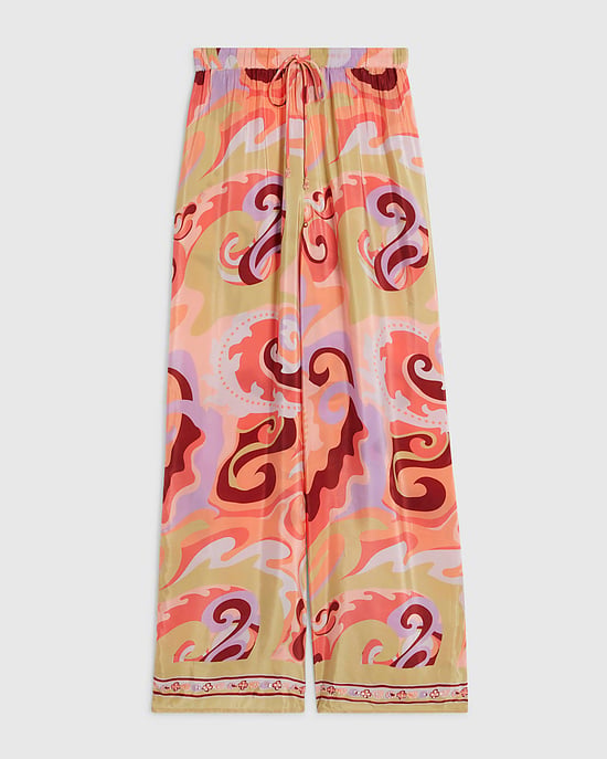 River Island Womens Trousers Orange Swirl Print Beach Floral - Image 6