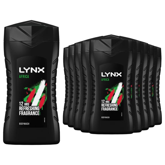 Lynx Africa Refreshing Energy Boost Shower Gel Body Wash, 15x 50ml - Image 1