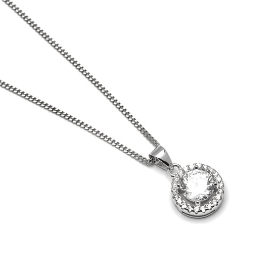 Luxenter legend gemstone necklace in 925 sterling silver and shiny zirconia with rhodium plated finish - Image 5