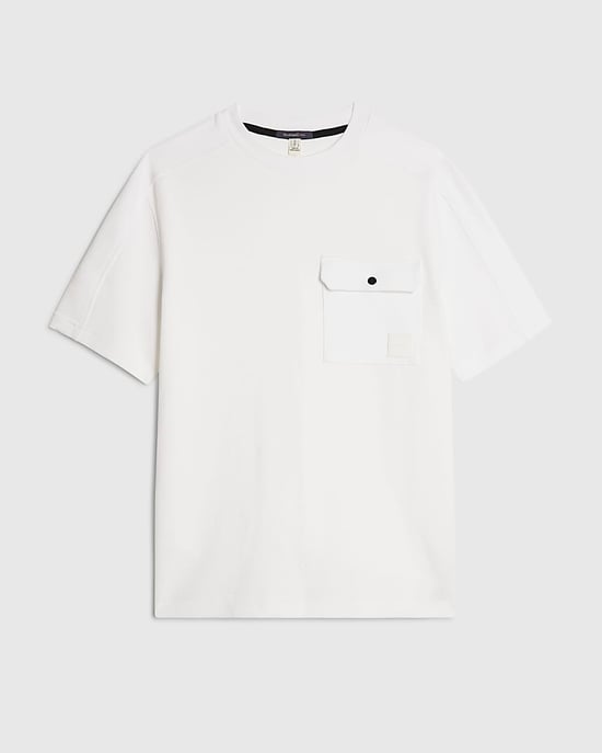 River Island Mens T-Shirt White Slim Fit Textured Pocket - Image 6