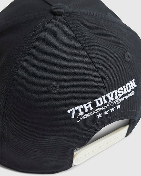 River Island Mens Cap Black Sanctuaire Crest Embroidered Graphic - Image 4