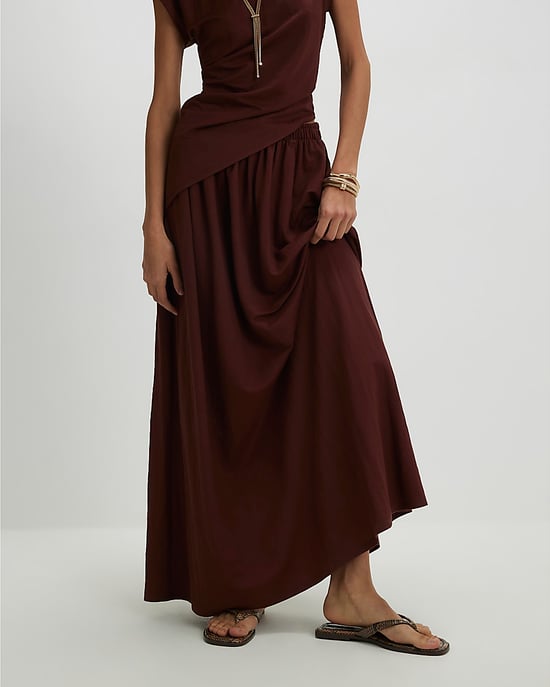 River Island Womens Maxi Skirt Brown Elasticated Waist - Image 1