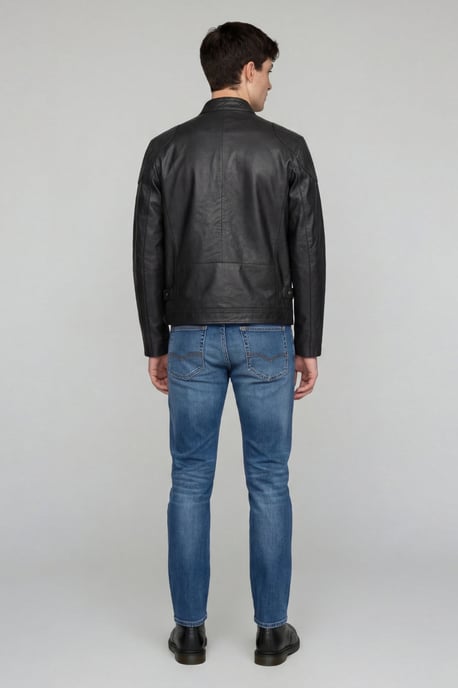Pelle D'annata Walter Leather Jacket in Black - Image 2