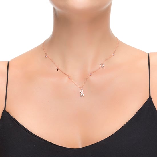 Halsband Luxenter lazo tillverkat av 925 sterling silver och rosa turmalin zirkonia rodiumpläterad finish - Image 2