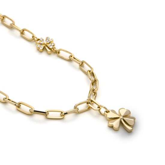 Luxenter Blomma halsband i glänsande zirkonia, 18k guldfinish - Image 6