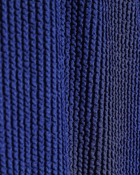 River Island Womens Swimsuit Blue Metal Trim Textured - Image 4