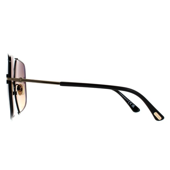 Tom Ford Aviator Mens Shiny Black Smoke Gradient - Image 3