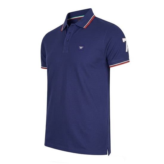 Cappuccino Italia Polo SS Polo Applicatie Pique Blauw - Image 2