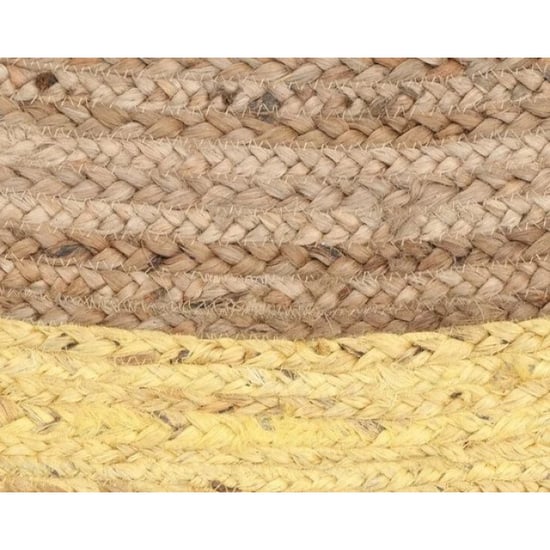 Muratap Jaipur jute rond vloerkleed geel- 160 cm rond - Image 4