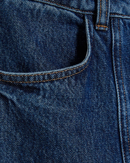 River Island Womens Wide Leg Jeans Blue Mid Rise Seamed Barrel - Image 5