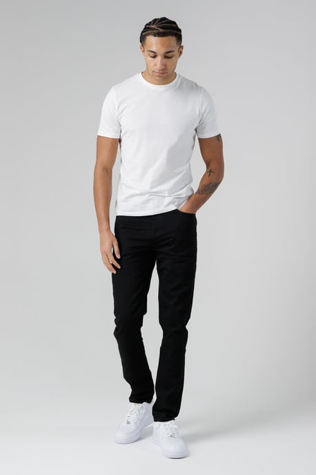 Black Organic Cotton Blend Skinny Fit Mid-Rise Denim Jeans - Image 3