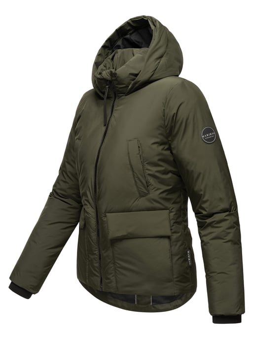 Marikoo short winter jacket for women with faux fur & teddy lining – Morinaa - Image 4