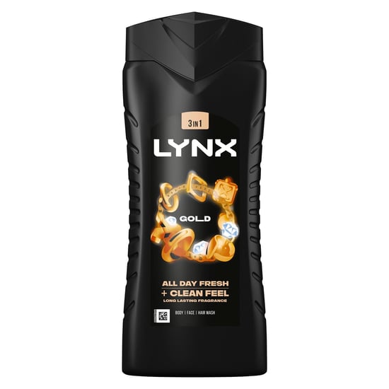 Lynx 12H Refreshing Gold Shower Gel 500 with 48H Fresh Body Spray 250ml - Image 3