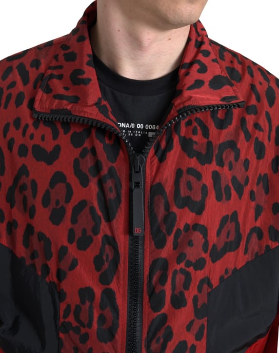 Leopardmönstrad Träningsjacka Rödsvart Stil - Image 4