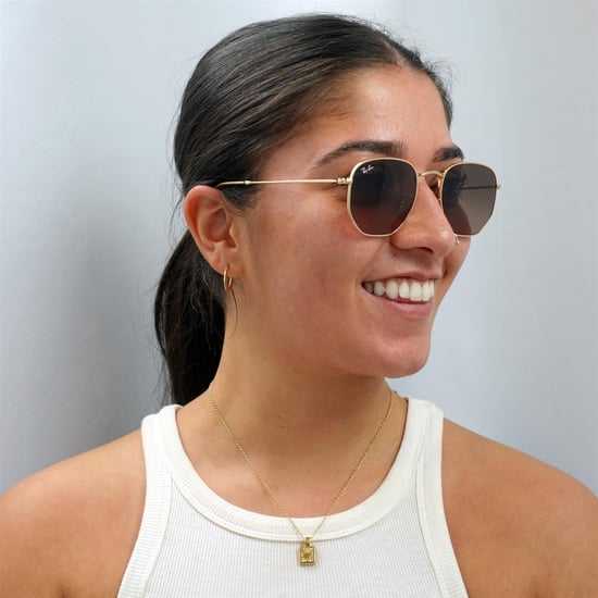 Ray-Ban Square Unisex Polerat guld Brun Gradient Hexagonal RB3548N - Image 5