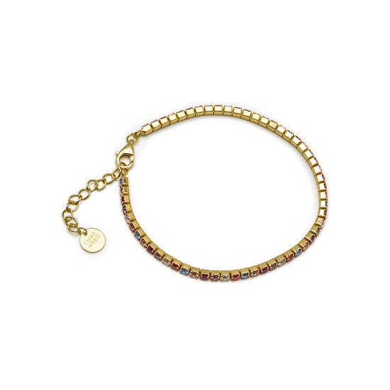 Luxenter 925 Sterling zilveren armband met multicolour zirkonia afgewerkt in 18K geel goud - Tahu - Image 3