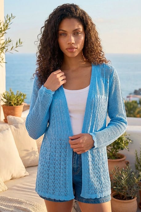 Petite Pointelle Knit Cardigan - Image 2