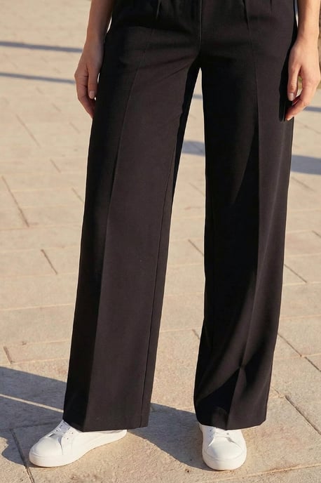 Petite Wide Leg Ponte Stretch Trouser - Image 4