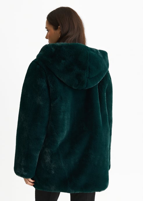 Hooded Faux Fur Jacket - Image 4