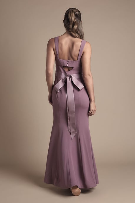 Strappy Satin Bridesmaid Dress With Tie Back Detail - Image 4