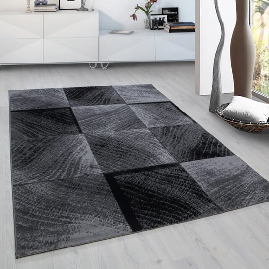 Muratap Plus vloerkleed laagpolig tapijt woonkamer grijs / zwart- 80x150 cm - Image 1