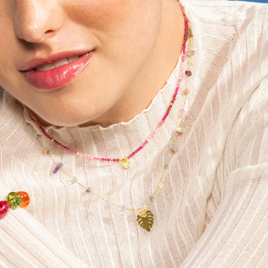 Luxenter Sterling Silver 925 and Rose Crystal necklace finished in 18k yellow gold - Heart - Image 3