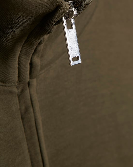 River Island Womens Sweatshirt Khaki Zip Up High Neck Long Sleeve - Image 5