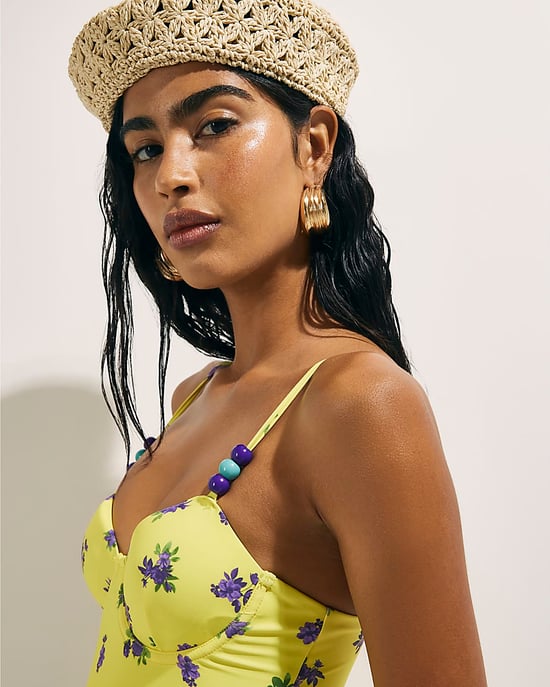 River Island Womens Swimsuit Yellow Floral Underwired - Image 4