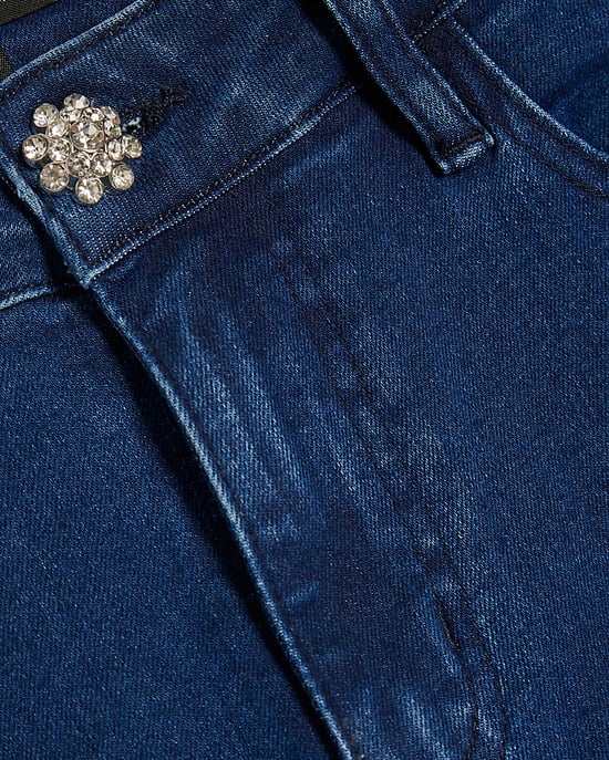 River Island Womens Bootcut Jeans Blue Denim Embellished - Image 5