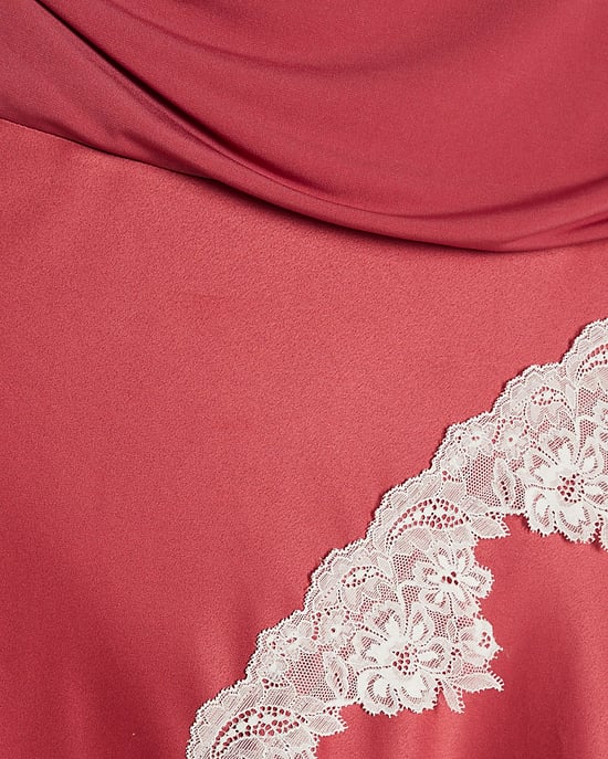 River Island Womens Maxi Dress Pink Lace Hybrid Drape Short Sleeve - Image 5