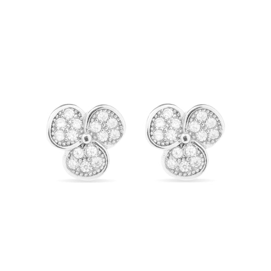 Luxenter oorbellen, 925 sterling zilveren en gerhodineerde dolk oorbellen met glanzende zirkonia's - Image 1
