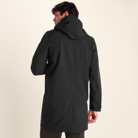 Glenton Mens Long Waterproof Jacket Black - Image 2