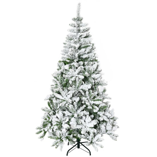 Homcom Kunstkerstboom met sneeuweffect scharnierconstructie Ø105 x 180h cm - - Image 1