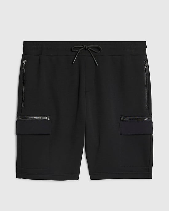 River Island Mens Shorts Black Premium Regular Fit Nylon Pocket Zip - Image 6