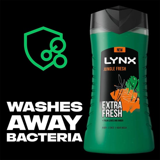 Lynx 3 in 1 Body, Face & Hair Wash Shower Gel Extra Fresh Jungle Fresh 225ml - Image 6