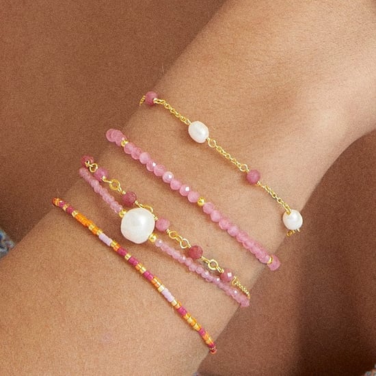 Luxenter athat armband i metallegering och rosa turmalin 18K guldpläterad finish - Image 3