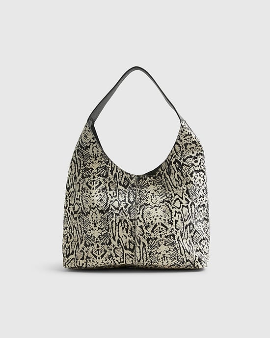 River Island Womens Shoulder Bag Beige Snake Pony Hair Popper - Image 4