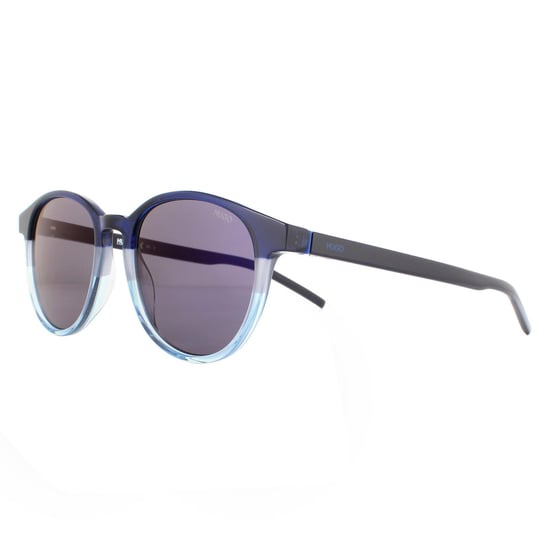 Hugo by Hugo Boss Round Mens Matte Blue Turquoise Blue Mirror Sunglasses - Image 2