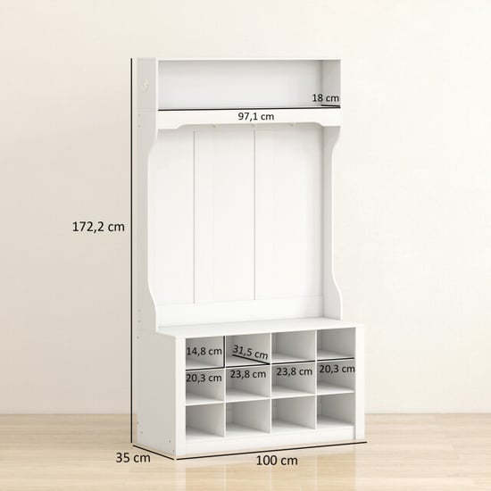 4goodz Garderobekast kapstok met zitbank en schoenenvakken - - Image 6