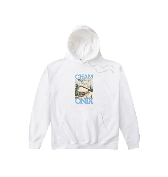 Pierce Archive Chamonix-Mont-Blanc Graphic Hoodie White - Image 1