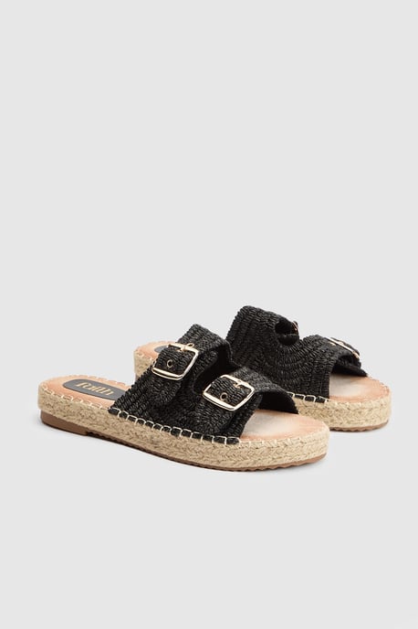 Faith: Elissa Textured Double Buckle Footbed Sandals - Image 3