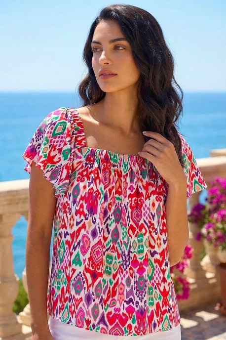 Zig Zag Ruffle Top - Image 1