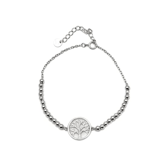 Luxenter armband, 925 sterling zilver en gerhodineerde glanzende zirkonia, levensboom - Image 3
