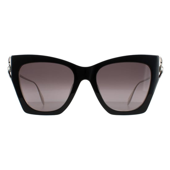 Alexander McQueen Cat Eye Womens Black Silver Grey Gradient AM0375S - Image 1