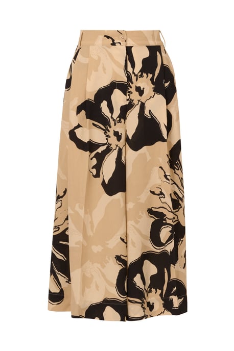 Printed Airflow Zip Fly Wide Leg Soft Gaucho Trouser - Image 4
