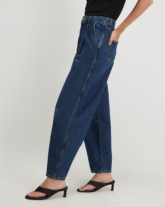 River Island Womens Barrel Leg Jeans Blue Clean Waist - Image 4