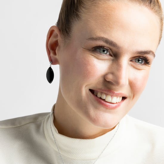 Luxenter ayom earrings of 925 sterling silver and onyx rhodium plated finish - Image 4